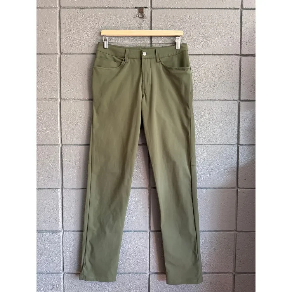 Lululemon ABC Pant Slim Warpstreme in Green Twill size 30